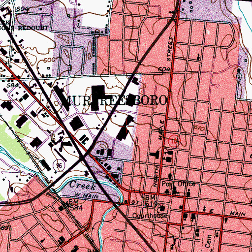 Topographic Map of Memorial Village Shopping Center, TN