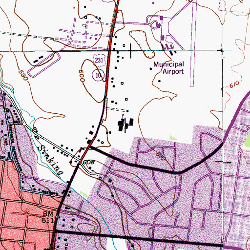 Topographic Map of Middle Tennessee Christian School, TN
