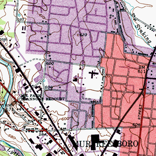 Topographic Map of Mitchell Neilson Primary School, TN