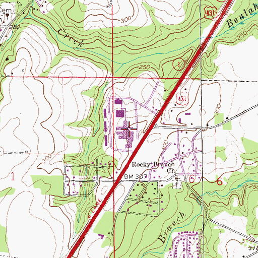 Topographic Map of Northview High School, AL