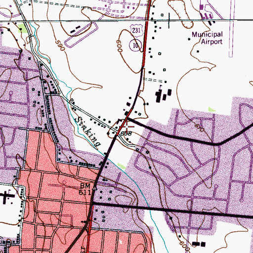 Topographic Map of Northfield Crossing Shopping Center, TN