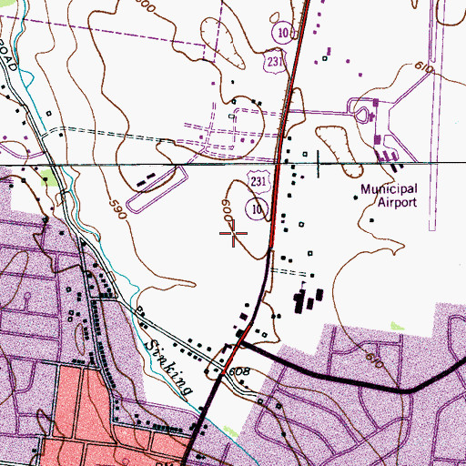 Topographic Map of Northside Plaza Shopping Center, TN