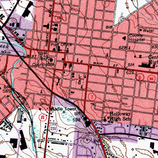 Topographic Map of Old City Cemetery, TN