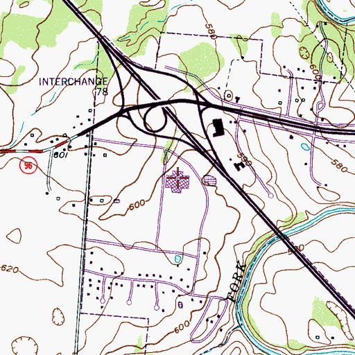 Topographic Map of Outlets Limited Mall Shopping Center, TN