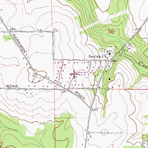 Topographic Map of Oakland Estates, AL