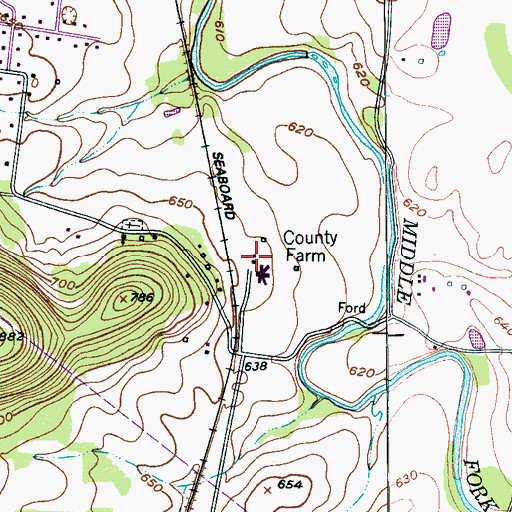 Topographic Map of Rutherford County Farm (historical), TN