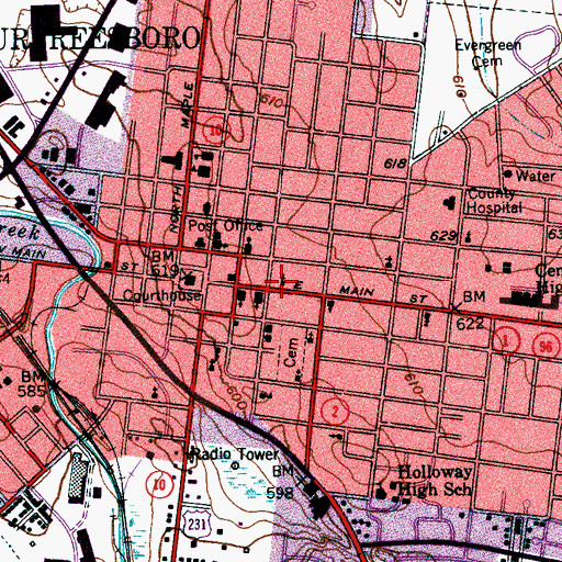 Topographic Map of Saint Pauls Episcopal Church, TN