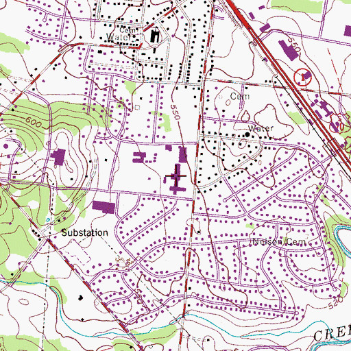 Topographic Map of Smyrna High School, TN