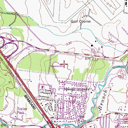 Topographic Map of Smyrna Recreation Park, TN