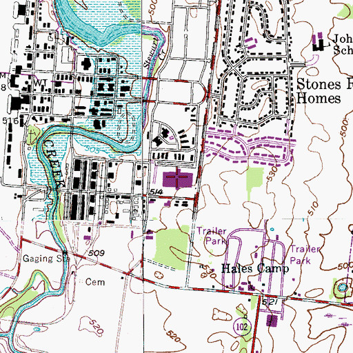Topographic Map of Smyrna Vocational Rehabilitation Center, TN