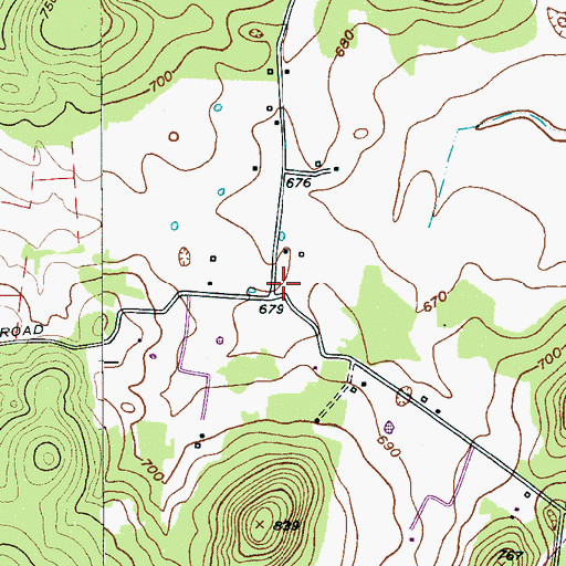 Topographic Map of Thompson Church (historical), TN