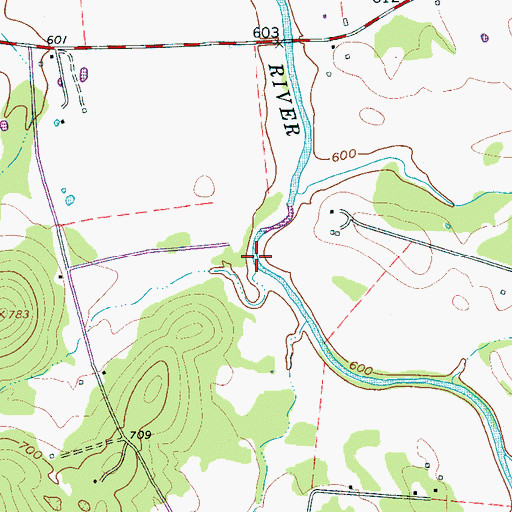 Topographic Map of Widow Wrights Mill (historical), TN