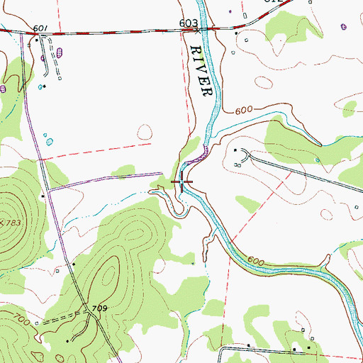 Topographic Map of Widow Wrights Mill (historical), TN
