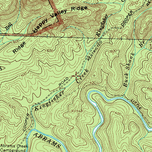 Topographic Map of Cooper Road Campsite, TN