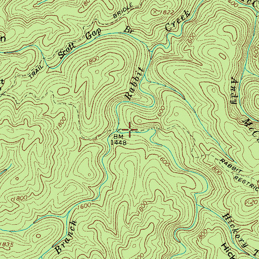 Topographic Map of Rabbit Creek Campsite, TN