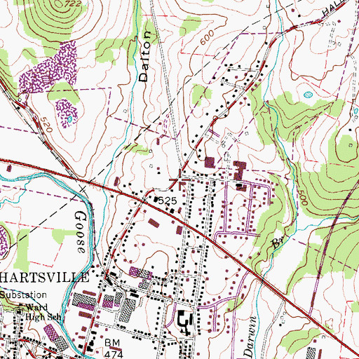 Topographic Map of Church of Christ of Hartsville, TN