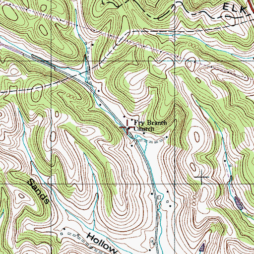 Topographic Map of Fry Branch School (historical), TN