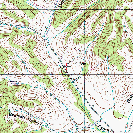 Topographic Map of Grigsby School (historical), TN