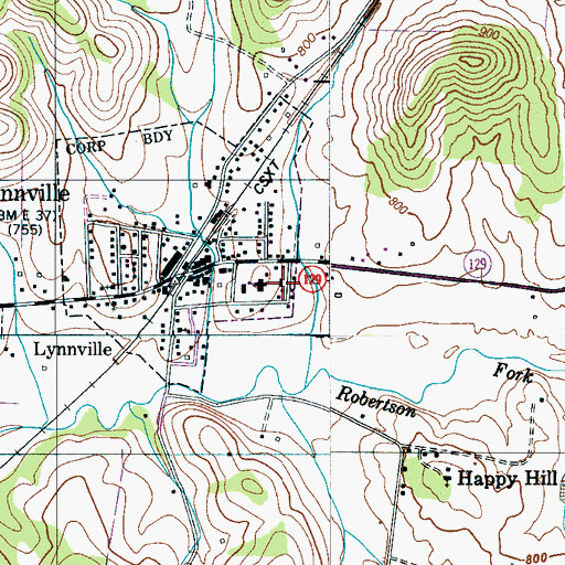 Topographic Map of Richland Elementary School, TN