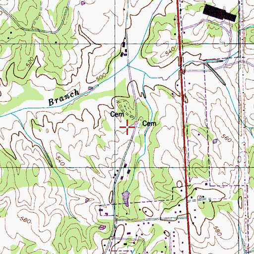 Topographic Map of Beech River Church (historical), TN