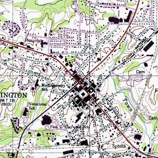 Topographic Map of Beechlake Shopping Center, TN