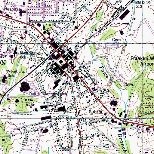 Topographic Map of Everett Horn Library, TN