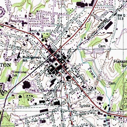 Topographic Map of First United Methodist Church, TN