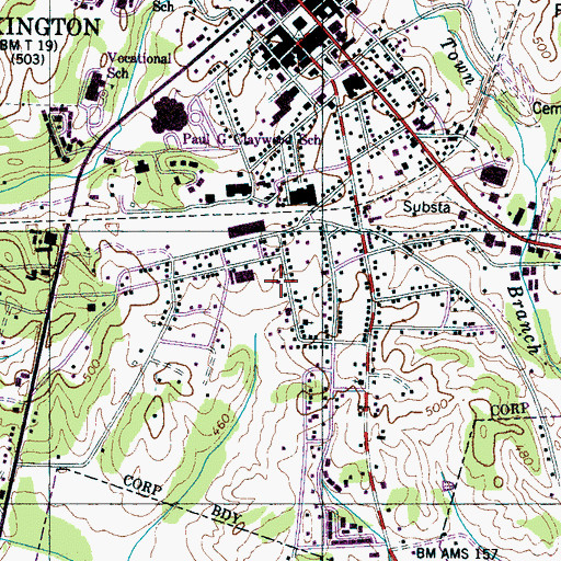Topographic Map of Keys Chapel United Methodist Church, TN