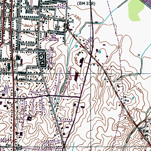 Topographic Map of Davy Crockett Shopping Center, TN