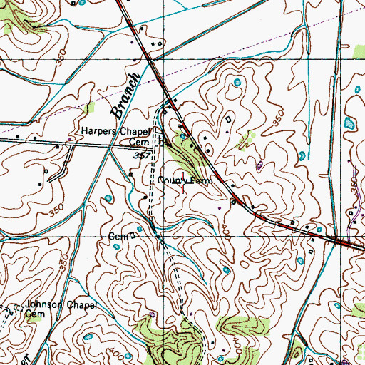 Topographic Map of Gibson County Farm (historical), TN