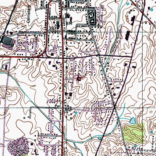 Topographic Map of Gibson General Hospital (historical), TN