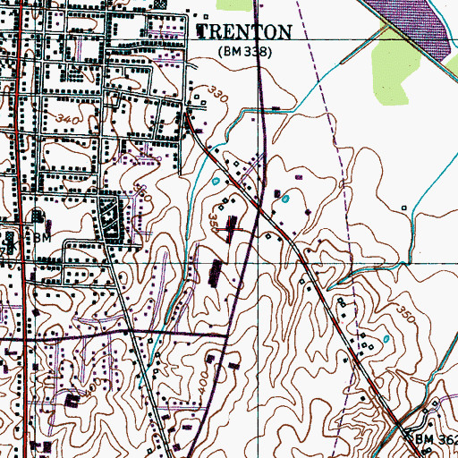 Topographic Map of Memorial Hospital, TN