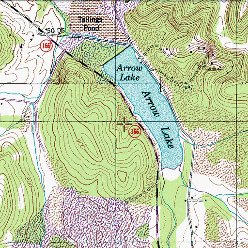 Topographic Map of Arrow Lake Mine, TN