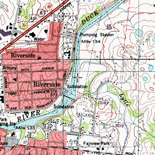 Topographic Map of Ashtons Mill (historical), TN