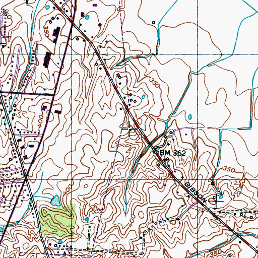 Topographic Map of Peabody High School, TN