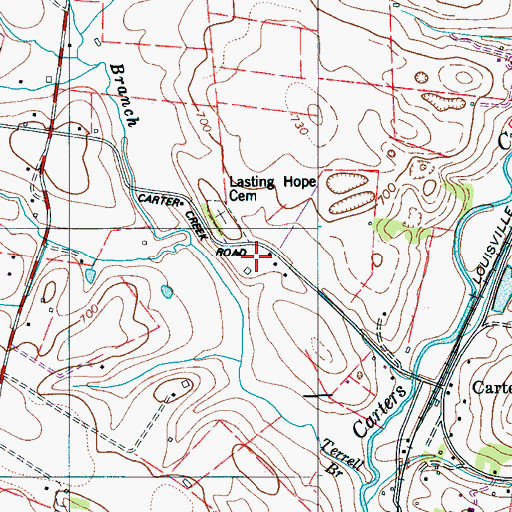Topographic Map of Bethany Church (historical), TN