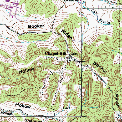 Topographic Map of Chapel Hill School (historical), TN