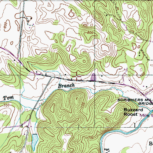 Topographic Map of Cuba School (historical), TN