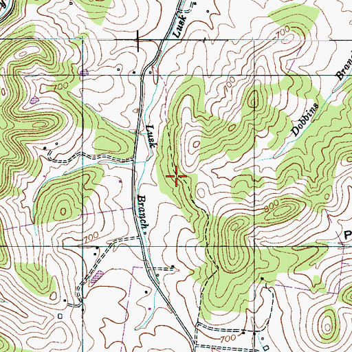 Topographic Map of Dry Fork School (historical), TN