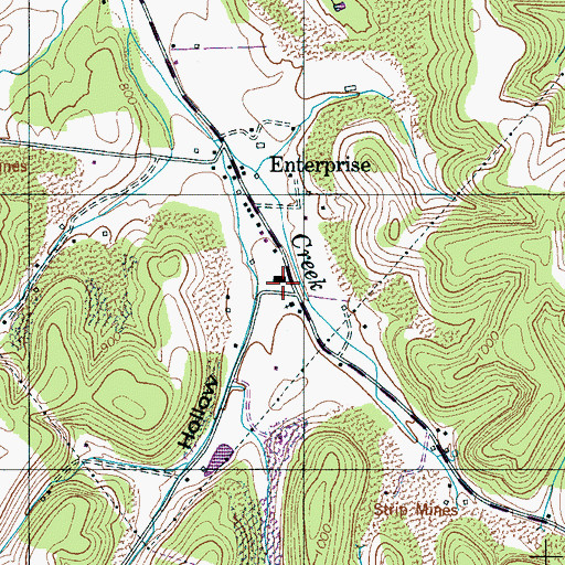 Topographic Map of Enterprise School (historical), TN