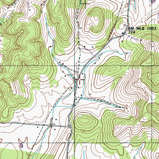 Topographic Map of Foster Chapel (historical), TN