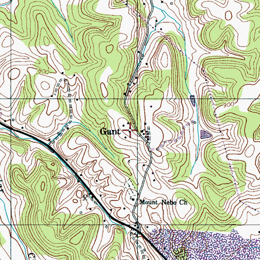Topographic Map of Gant School (historical), TN