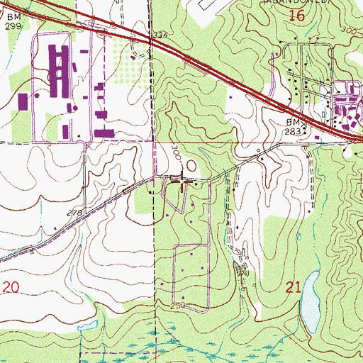 Topographic Map of Pine Ridge Estates, AL
