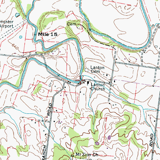 Topographic Map of Greens Mill Dam (historical), TN