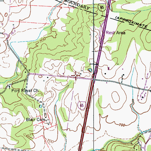 Topographic Map of Greenwood School (historical), TN