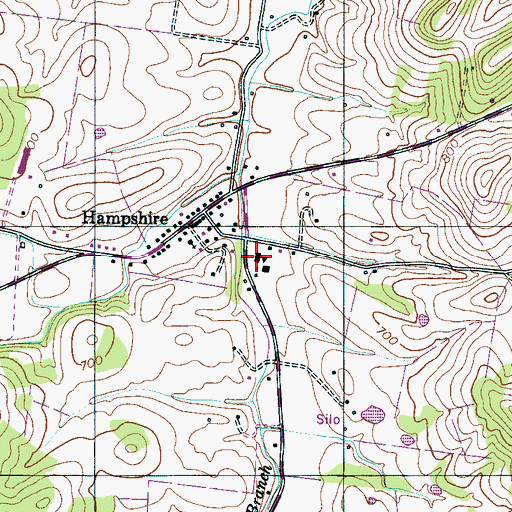 Topographic Map of Hampshire School, TN