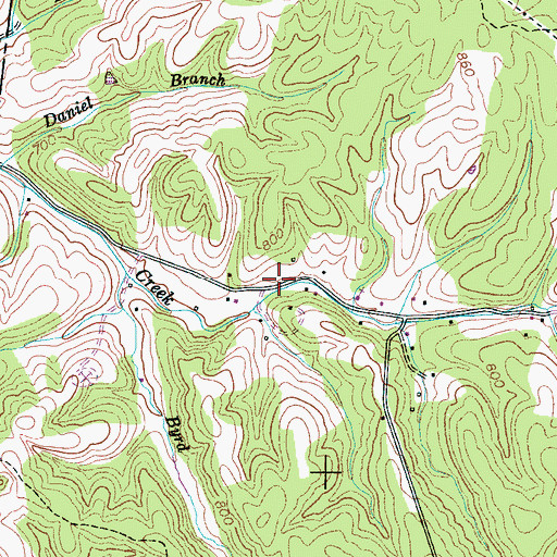 Topographic Map of Lucketts Chapel (historical), TN