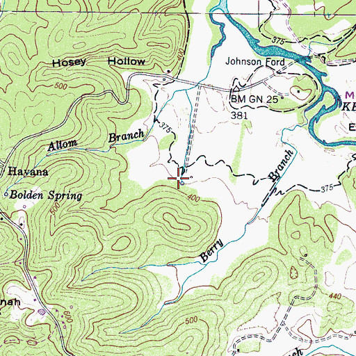 Topographic Map of Altum Spring Cemetery, TN