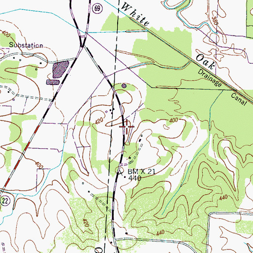 Topographic Map of Amis Cemetery, TN