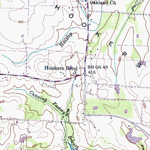Topographic Map of Antioch School (historical), TN
